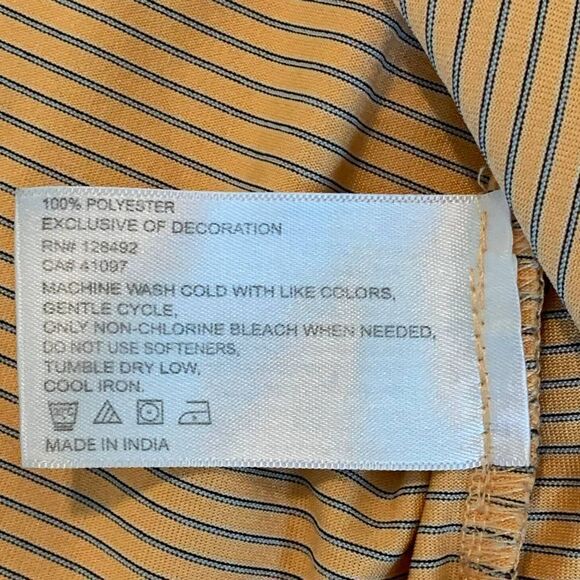 Greg Norman Light Orange with blue stripes Short sleeve polo - XL - Picture 7 of 7